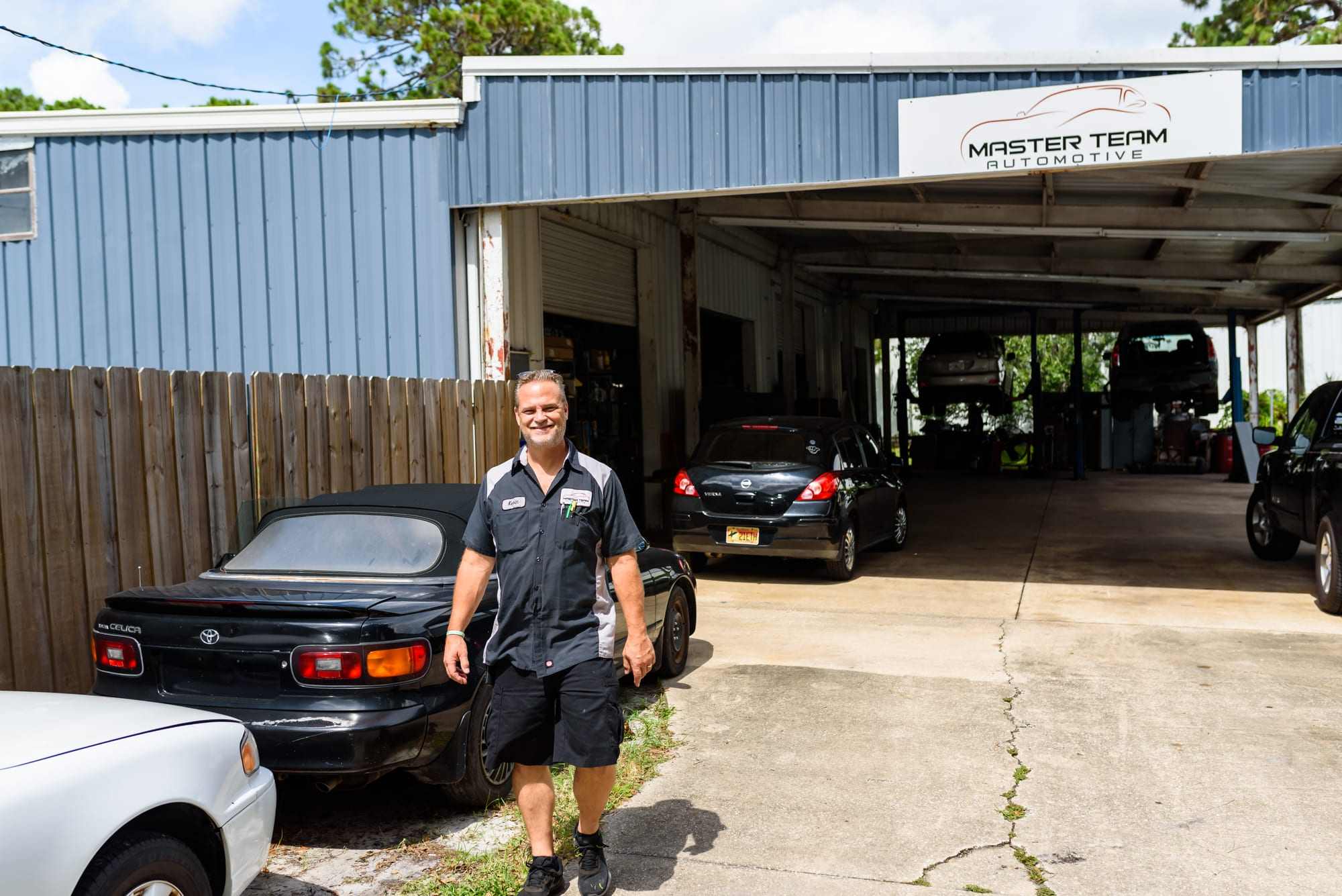 Owner Kevin Christensen outside the Master Team Automotive shop in West Melbourne